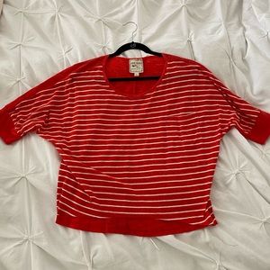 Red and White Striped Top